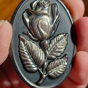 Sterling silver rose pendant